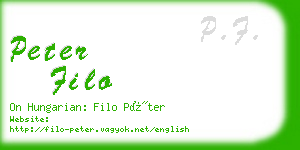 peter filo business card